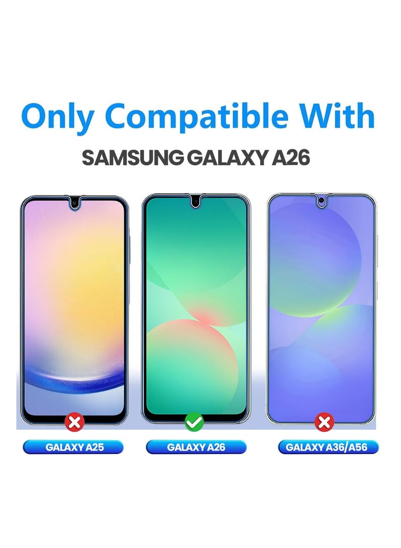 LEDIN Samsung Galaxy A26 Screen Protector Tempered Glass Cover, Case Friendly Transparent Guard, Bubble Free Easy Installation Screen Protector for Galaxy A26 (2 Pack) (CLEAR) - Image 2