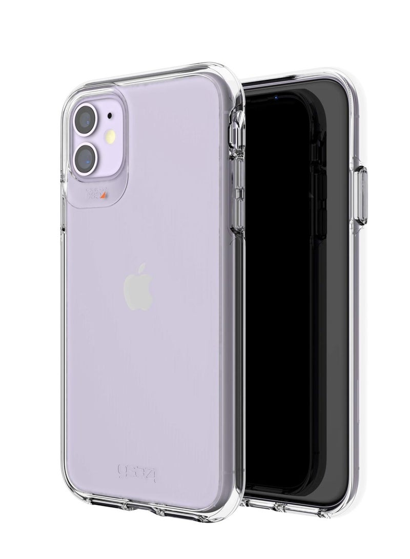 جيرفور جراب كريستال بالاس من جير4، متوافق مع موبايل ايفون 16 بخاصية الحماية المتقدمة وتقنية D3O المتكاملة، مضاد للاصفرار من سيليكون - شفاف - Image 1