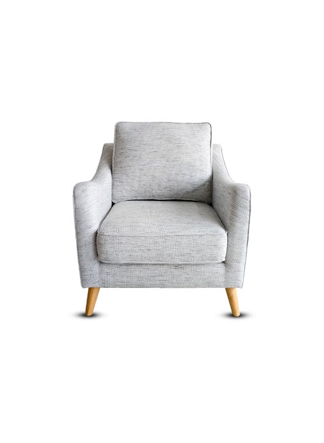 ROTAI Maddox Sofa 1-Seater with 2-Year Warranty | Soft Fabric Armchair | D28 High-Density Foam | Spring Seat Support | Pine Wood Frame | Modern Accent Chair for Living Room.