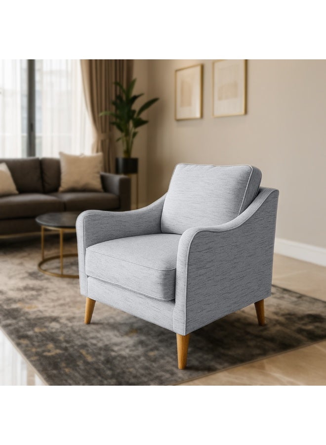 ROTAI ROTAI Maddox Sofa 1-Seater with 2-Year Warranty | Soft Fabric Armchair | D28 High-Density Foam | Spring Seat Support | Pine Wood Frame | Modern Accent Chair for Living Room. - Image 5