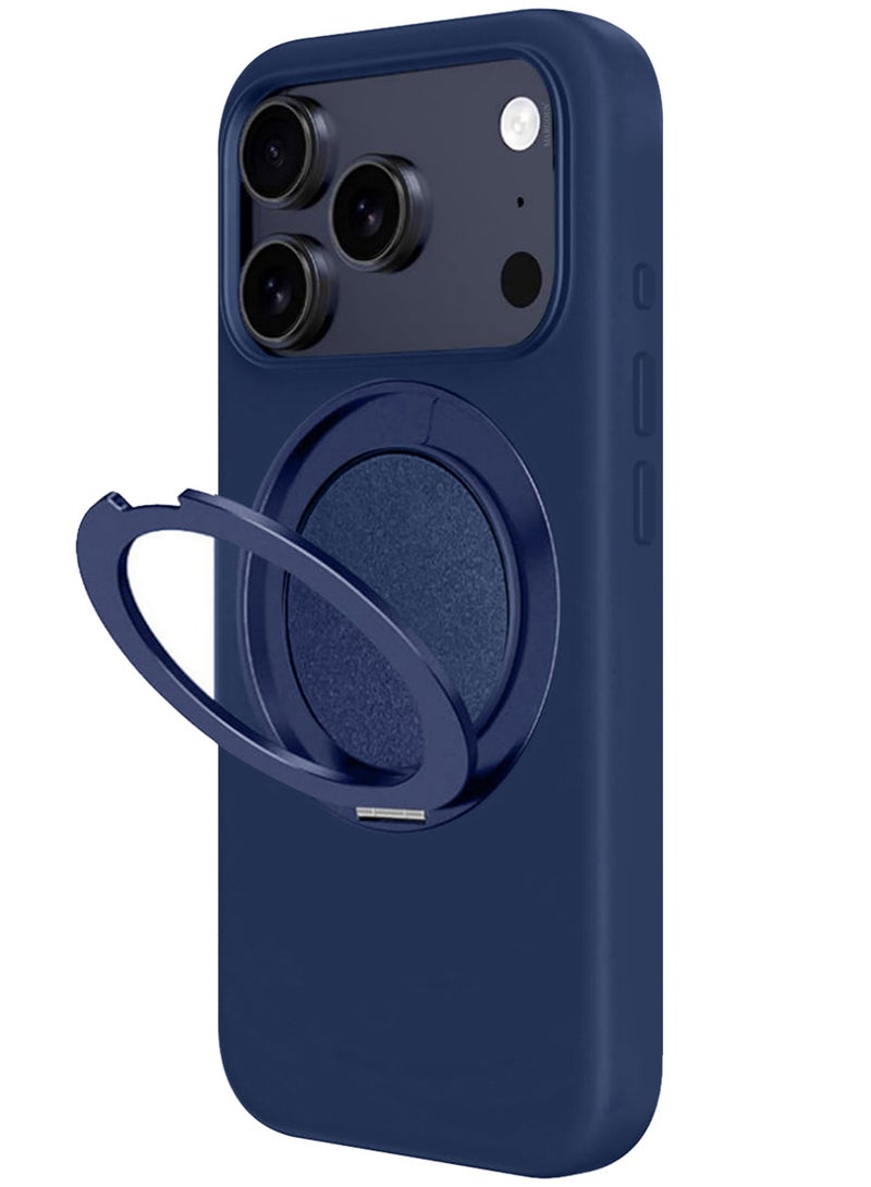 CATANES MagSafe Silicone Case Cover for Apple iPhone 17 Pro Max - 360° Spin Magnetic Stand Holder, Soft Liquid Silicone Cozy Grip -Full Camera Protection - Non-Slip Phone Case - Dark Blue - Image 1