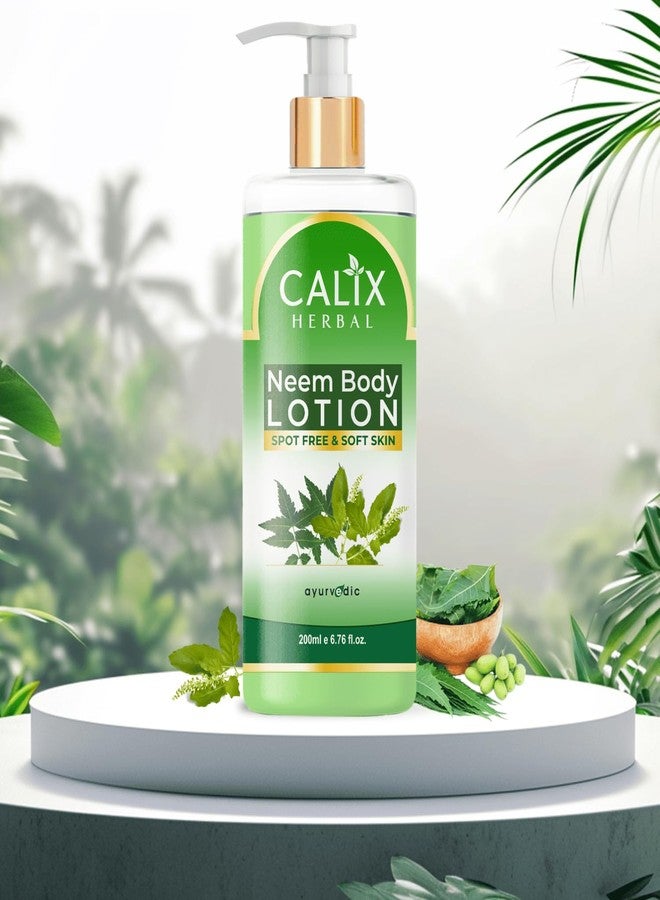 كلاليكس هيربال لوشن الجسم العشبي الأيورفيدي من كاليكس بخلاصة النيم، مطهر ومرطب للبشرة - يساعد في علاج حب الشباب والبثور وغيرها من الملوثات - لوشن للجسم للرجال والنساء، مناسب لجميع الفصول ولجميع أنواع البشرة - 200 مل - Image 3