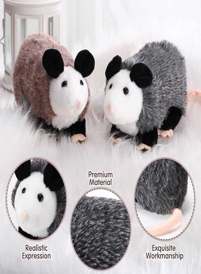 Harrycle 4 Pcs 8.66 Inch Opossum Stuffed Animal Realistic Plush Possum Brown Gray Cute Stuffed Opossum Toys Soft Cuddly Possum Plushies for Boys Girls Birthday Holiday Party Favor Presents - Image 3