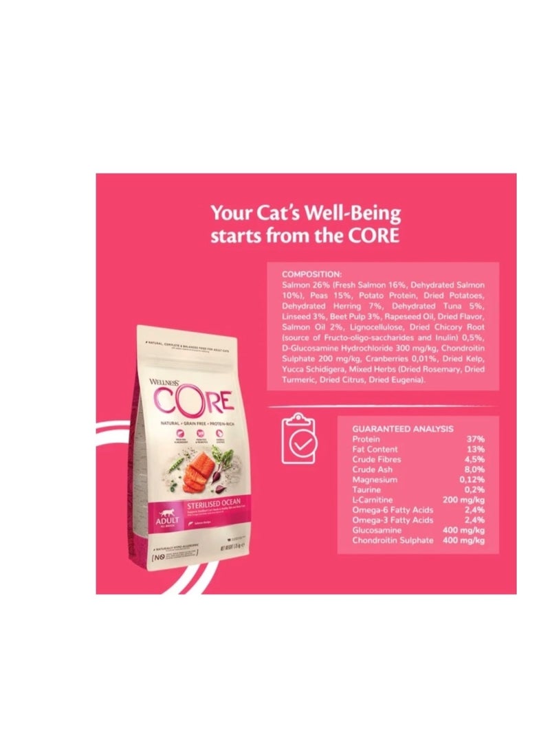 ويلنس كور طعام قطط جاف ويلنس كور معقم – سلمون 1.75 كجم - Image 3