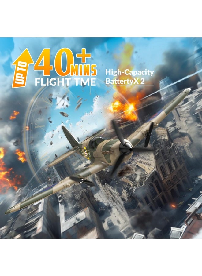 VOLANTEXRC - Rc Plane 3 Channel Remote Control Airplane Fighter Spitfire With 6-Axis Gyro, 2.4Ghz Rtf Radio Controlled Aircraft Easy To Fly For Beginners Boys Adults Kids (76205 Rtf) - Image 1