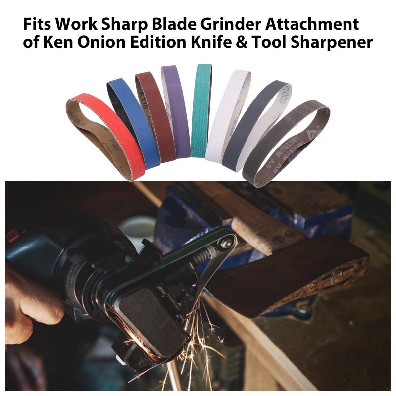 SHUTTLE GENIUS 1 X 18 1X18 Inch Sanding Belts  16 Pcs Knife Sharpener Sanding Belts For Work Sharp Ken Onion Blade Grinder Attachment  80/120/240/400/600/800/1000/2500 Grit Knife Sharpening Belts - Image 4