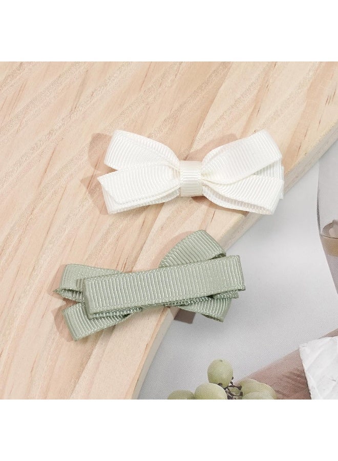 DED 28PCS 2.2" Fully Lined Baby Bows Hair Pins Tiny Hair Clips Fine Hair for Girls Infants Toddlers Set of 14 Pairs - Image 5