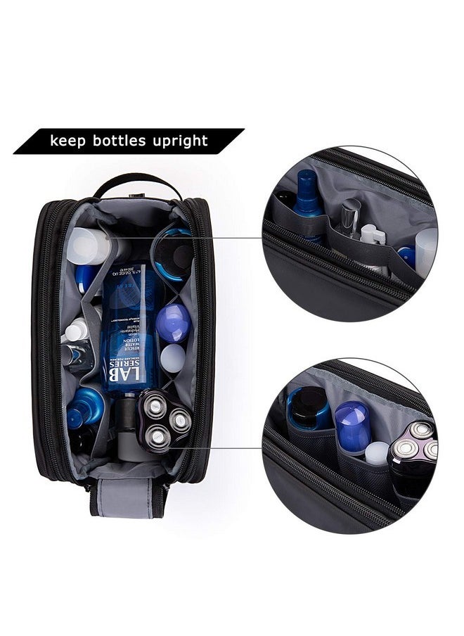 BAGSMART - Toiletry Bag For Men, Travel Toiletry Organizer Dopp Kit Water-Resistant Shaving Bag For Toiletries Accessories, Door Room Essentials, Black - Image 1