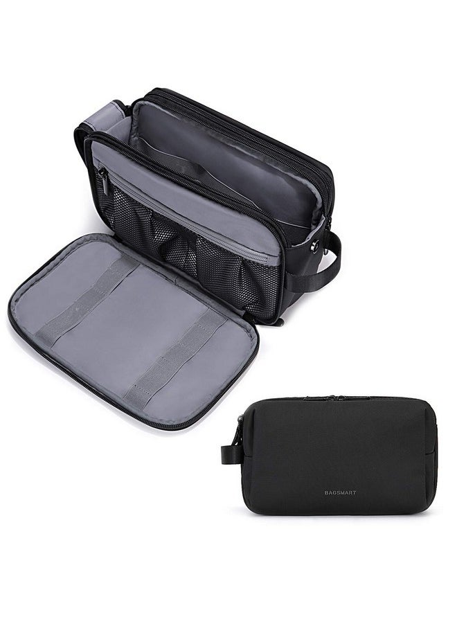 BAGSMART - Toiletry Bag For Men, Travel Toiletry Organizer Dopp Kit Water-Resistant Shaving Bag For Toiletries Accessories, Door Room Essentials, Black - Image 1