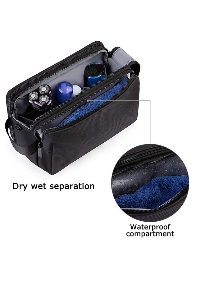 BAGSMART - Toiletry Bag For Men, Travel Toiletry Organizer Dopp Kit Water-Resistant Shaving Bag For Toiletries Accessories, Door Room Essentials, Black - Image 1