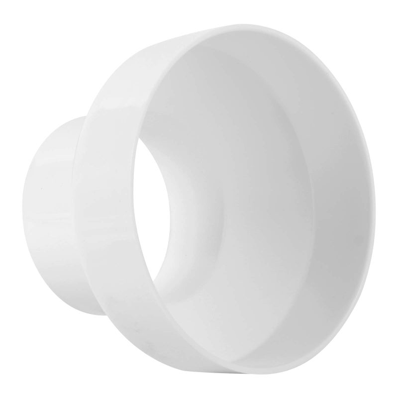 CABAX Duct Reducer 6 to 4 inch Air Duct Adapter HAVC Pipe Connector for Inline Ventilation System 150mm to 100mm White