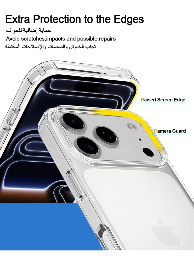 iPhone 17 Pro Max Case Full-coverage Phone Case Military-Grade Drop Protection 17 Pro Max Case Delay Yellowing Anti Scratch And Fingerprint iPhone 17 Pro Max Cover Ultra Slim Extra Raised Edge Clear - Image 4
