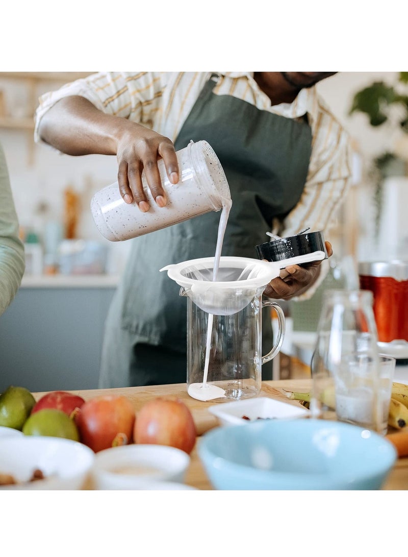 Kitchen Fine Mesh Strainers, 3pcs Fine Mesh Sieve with hanging Ears Bonus Presser Suitable for Soy Milk Tea Leaf Juice Cold Brew Coffee Milk Yogurt Honey Kitchen Residue Separator (120/200/300 Mesh) - Image 3