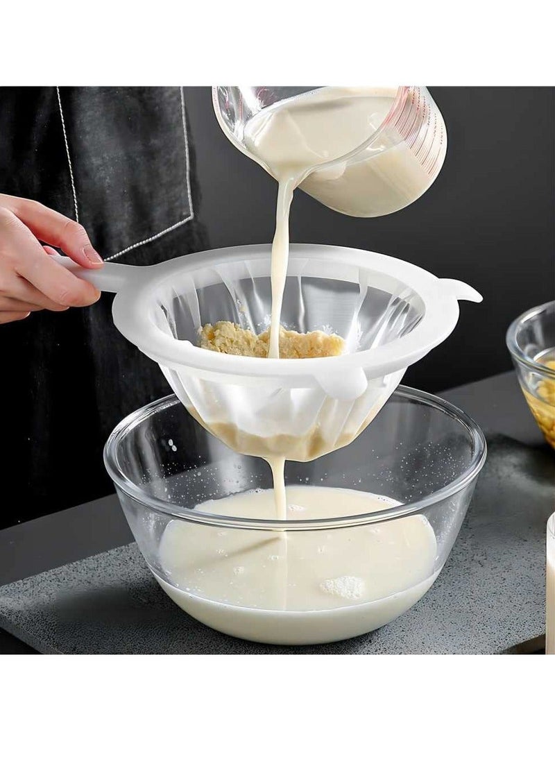 Kitchen Fine Mesh Strainers, 3pcs Fine Mesh Sieve with hanging Ears Bonus Presser Suitable for Soy Milk Tea Leaf Juice Cold Brew Coffee Milk Yogurt Honey Kitchen Residue Separator (120/200/300 Mesh) - Image 4