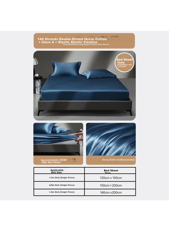 Shuixingjiafang Cotton Bed Cover, Class A, 140 Thread Count, Pima Cotton, Satin Lining, Dirt-proof Mattress Cover, Protective Cover, 1.8x2 Meters