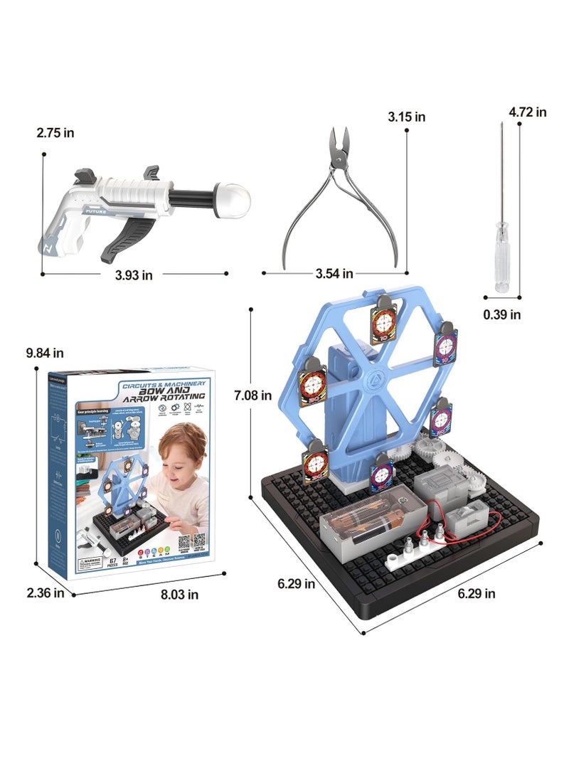 Take Apart Bow and Arrow Rotating STEM Circuit Kits Toys for 8 9 10 11 12 Years Old Boys Girls, Educational Science Circuit Blocks Electronic Blocks DIY Gifts Toys - Image 5