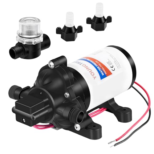 YOUNGTREE Water Diaphragm Pump 12 Volt DC 3.5 GPM 45PSI, On Demand Self-priming Water Pump for RV Caranvan Marine Camper Sprayer - Image 1