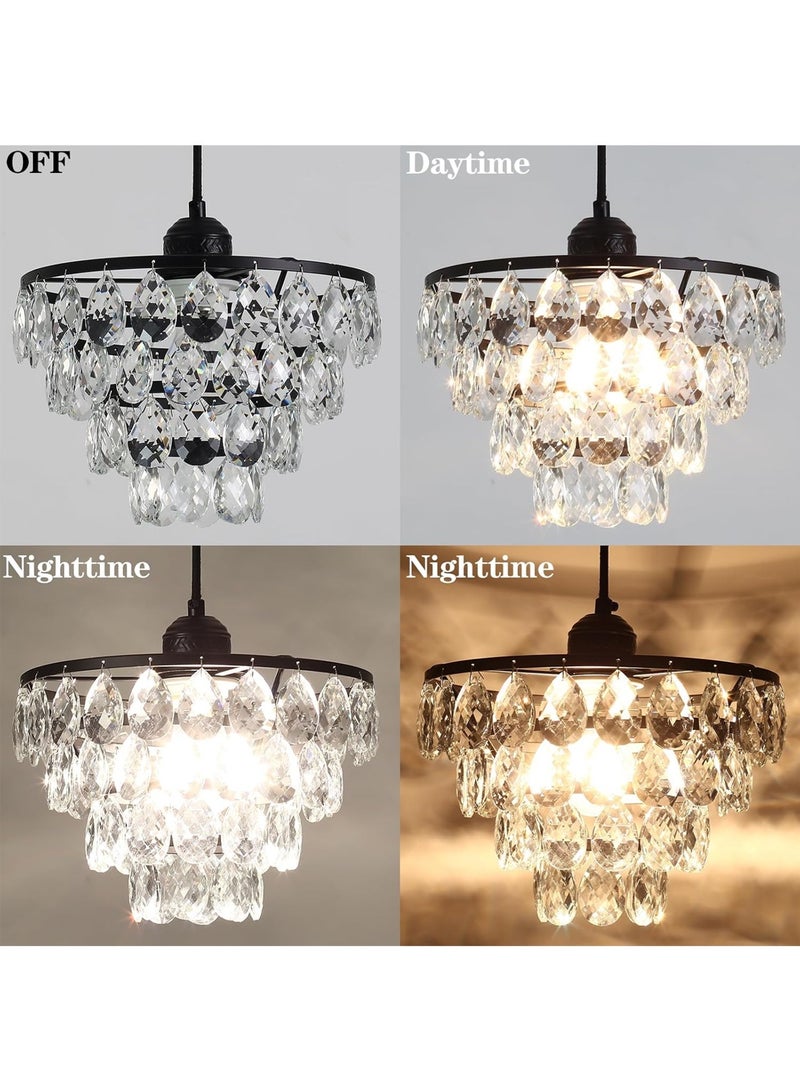 جي جوت كلاسيك بلاك كريستال قلادة مصغرة قلادة كريستال ( 47.24 بوصة ارتفاع قابل للتعديل ، 25cm / 9.87 بوصة في القطر ، E27 مصباح قاعدة ، باستثناء المصابيح الكهربائية ) الثريا الحديثة ، والممرات ، وغرف النوم والممرات الثريا فريدة من نوعها - Image 4