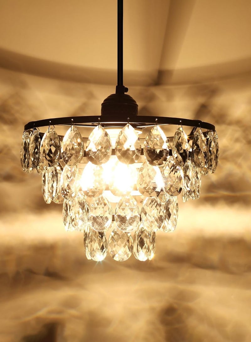 جي جوت كلاسيك بلاك كريستال قلادة مصغرة قلادة كريستال ( 47.24 بوصة ارتفاع قابل للتعديل ، 25cm / 9.87 بوصة في القطر ، E27 مصباح قاعدة ، باستثناء المصابيح الكهربائية ) الثريا الحديثة ، والممرات ، وغرف النوم والممرات الثريا فريدة من نوعها - Image 2