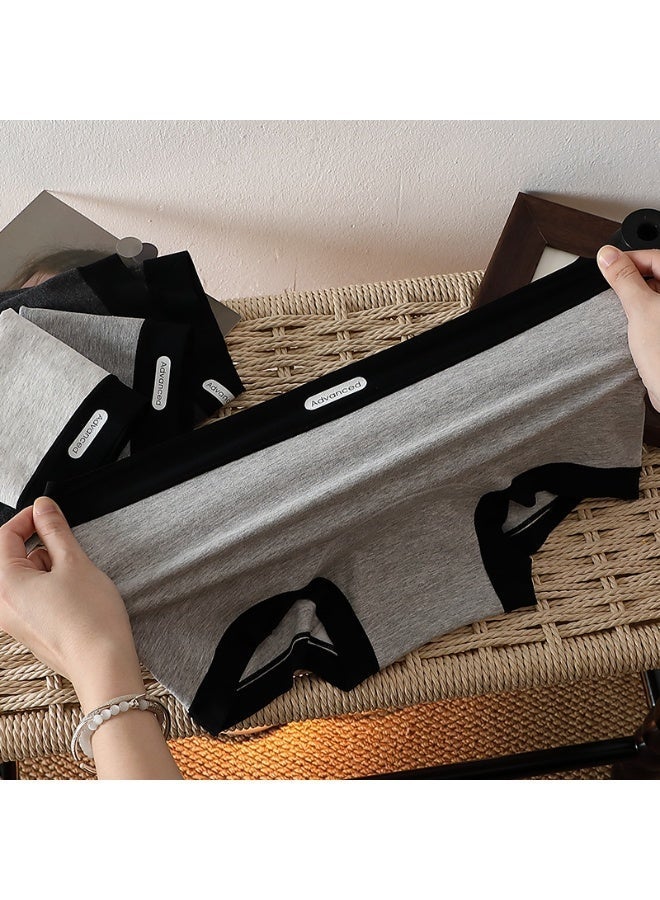 AuliceVerse 4-Pack 2-in-1 Women's Safety Shorts & Underwear (Size L): Anti-Slip, 10A Antibacterial Cotton Gusset, 4 Grey Shades, High-Elastic & Seamless for Leggings - Image 4