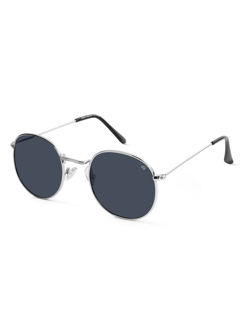 Woggles Silver Polarized Round Sunglasses