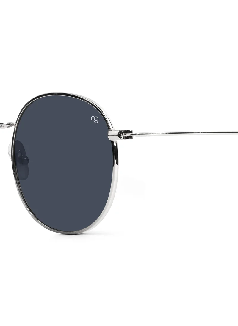 Woggles Silver Polarized Round Sunglasses