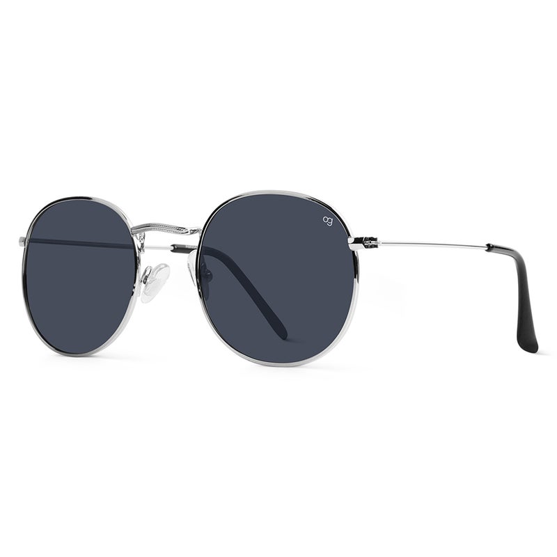 Woggles Silver Polarized Round Sunglasses - Image 4