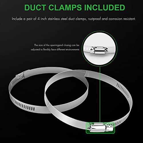 iPower Flexible 4 Inch 8 Feet Aluminum Ducting 4 Layer Protection Dryer Vent Hose for HVAC Heating Cooling Ventilation and Exhaust, 2 Clamps Included, Red - Image 5