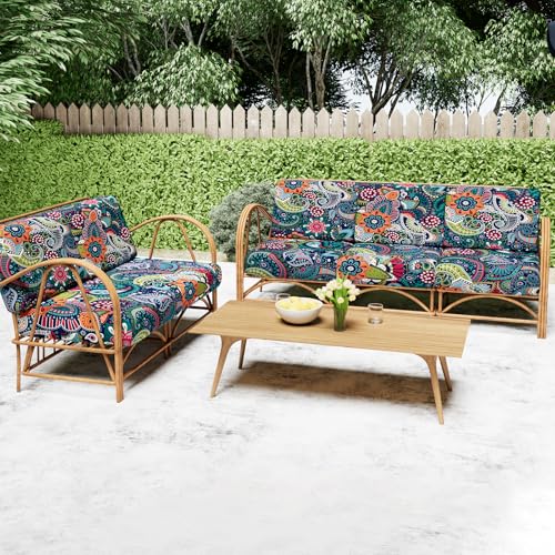 Smiry Printed Couch Cushion Covers, Stretch Soft Couch Covers for Sofa, Washable Non-Slip Sofa Slipcover Furniture Protector for Indoor and Outdoor (1 Pack, Blue Green) - Image 2