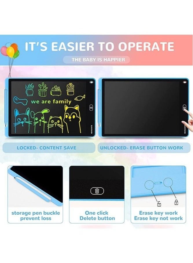 LCD Writing Tablet 12-Inch, Reusable Erasable Electronic Drawing Pad, Colorful Screen Doodle Board, Educational Toy for Kids, Boys, Girls, and Adults