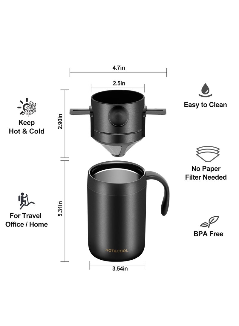 16oz Camping Coffee Maker Pour Over Coffee Maker Set，Camp Pour Over Set，Portable Coffee Kit for Travel, Camping, Offices, Backpacking - Image 2