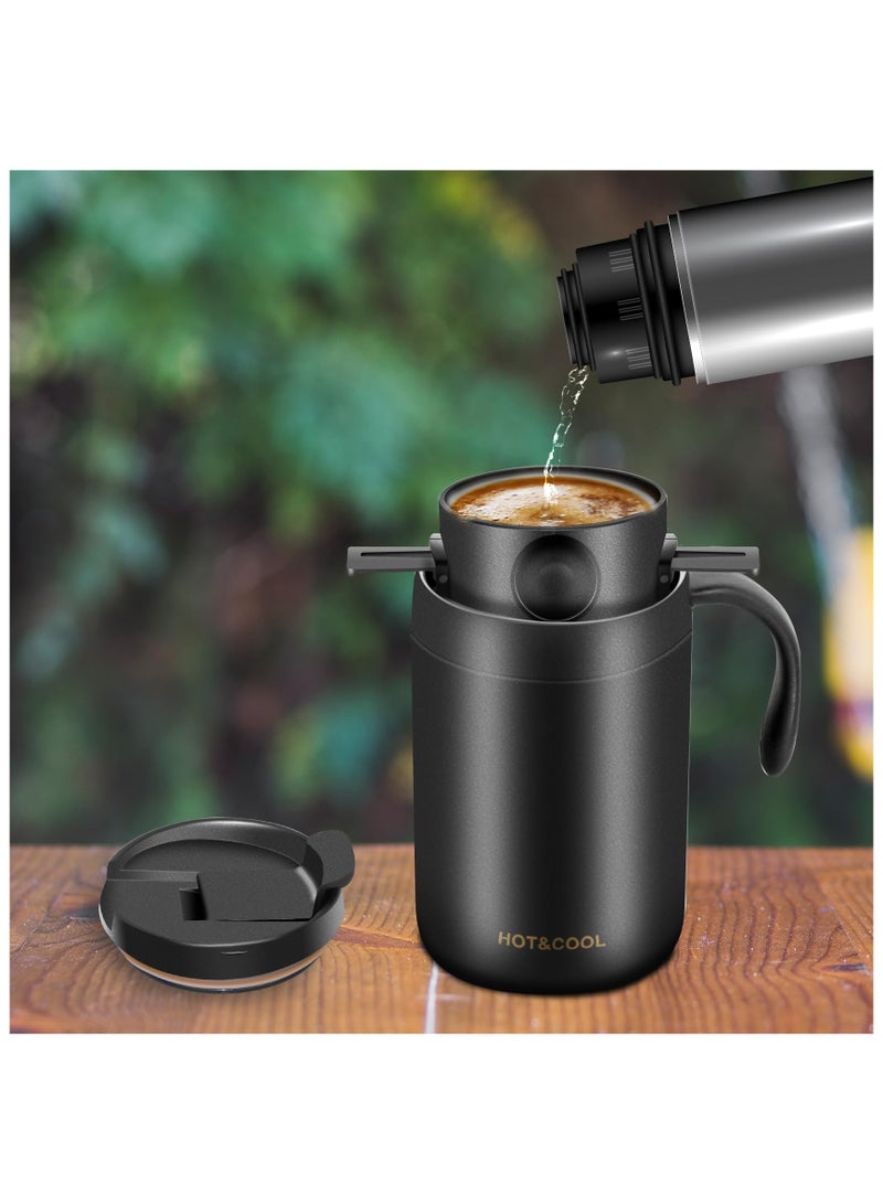 16oz Camping Coffee Maker Pour Over Coffee Maker Set，Camp Pour Over Set，Portable Coffee Kit for Travel, Camping, Offices, Backpacking - Image 5