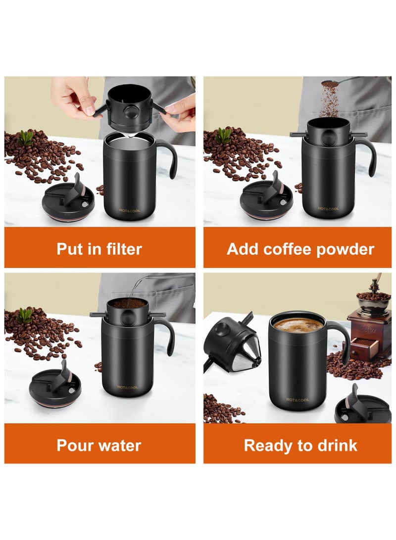 16oz Camping Coffee Maker Pour Over Coffee Maker Set，Camp Pour Over Set，Portable Coffee Kit for Travel, Camping, Offices, Backpacking - Image 3