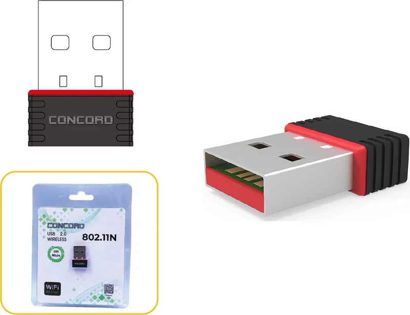CONCORD W-1 Realtek 300 Mbps Wifi USB Adapter