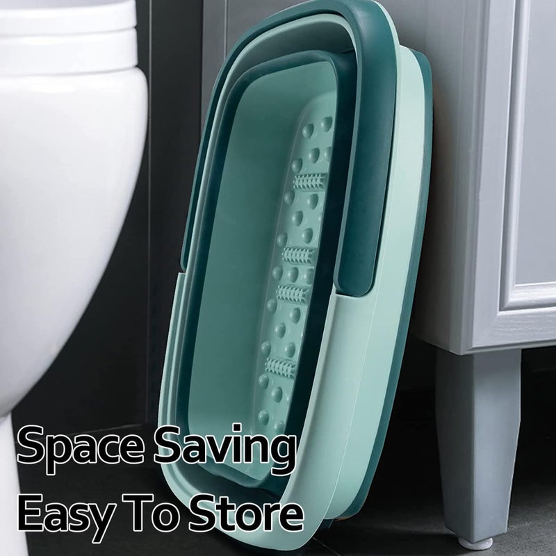 BOFA Eco Tableware Collapsible Foot Bath with Handle and Massage Acupoint, Foldable Foot Soaking Tub, Folding Pedicure Foot Soak Plastic Foot Bucket Foldable Laundry Basket - Image 5