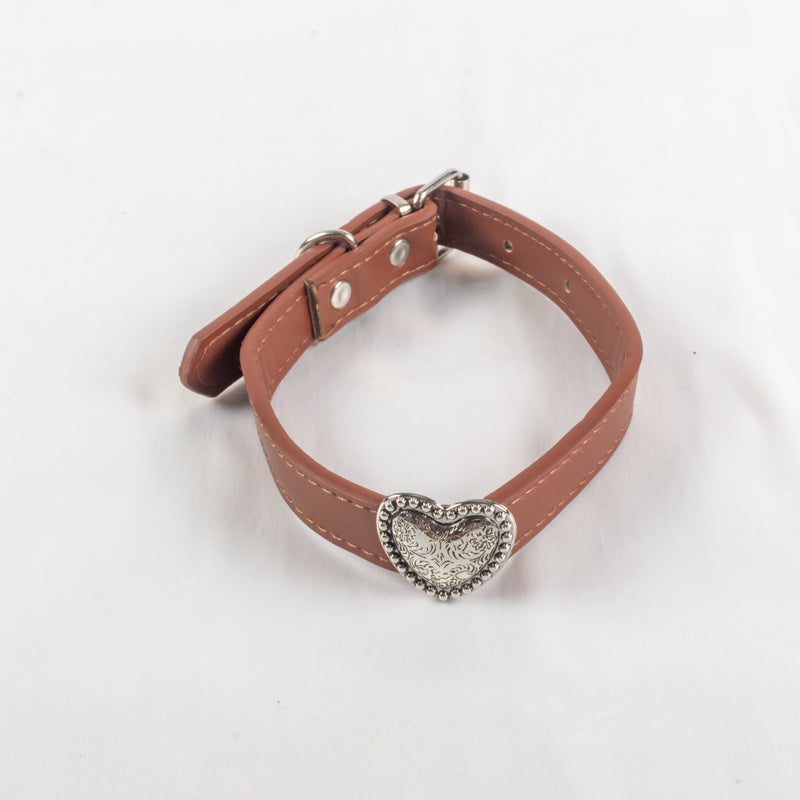 Brown Leather Neck Choker