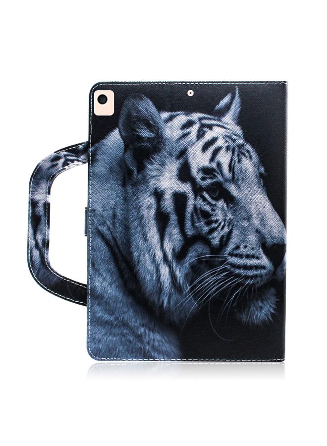 زبون حافظة لجهاز iPad 10.2 / 10.5 / Air 2019، حافظة جلدية أفقية قابلة للطي برسومات ملونة ثلاثية الأبعاد مع حامل وفتحة بطاقة ومحفظة ومقبض - Image 3