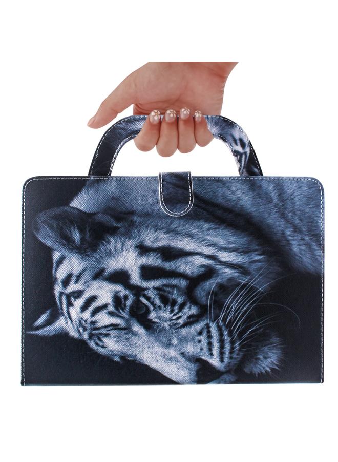 زبون حافظة لجهاز iPad 10.2 / 10.5 / Air 2019، حافظة جلدية أفقية قابلة للطي برسومات ملونة ثلاثية الأبعاد مع حامل وفتحة بطاقة ومحفظة ومقبض - Image 5