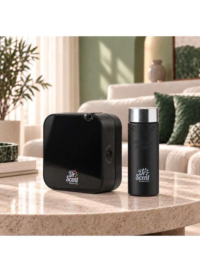 Dr Scent Smart Scent Cold Air Nano Diffuser 200ml (Black) + Passion Aroma Oil 170ml (Lime, Mandarin, Lily & Rose) – 2 in 1 Fragrance Bundle - Image 5