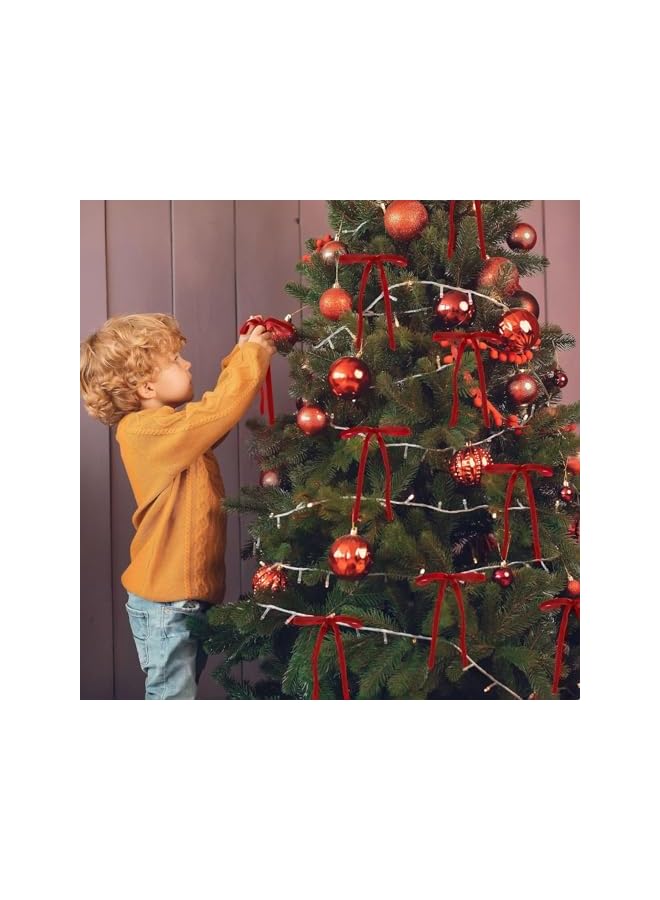 The Bros Christmas tree bow, twisted rural craft gifts, vintage ribbons, home Christmas decorations, wedding, outdoor, indoor, party decorations, red (28 pieces) - Image 4