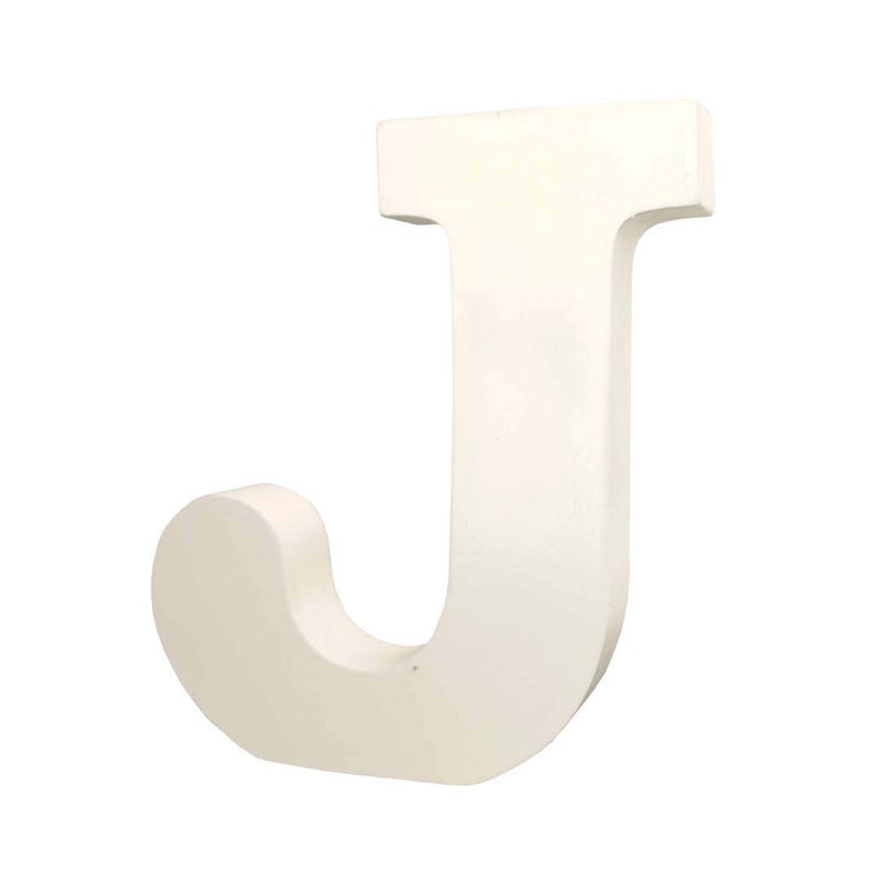 AKDAMA Wooden J Letter- English Upper Case Alphabets Cutouts for Art and Craft Work (J_White_15x2.5 cm) - Image 5