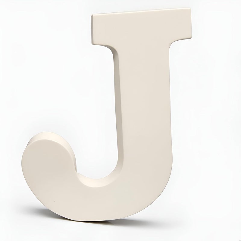 AKDAMA Wooden J Letter- English Upper Case Alphabets Cutouts for Art and Craft Work (J_White_15x2.5 cm) - Image 4