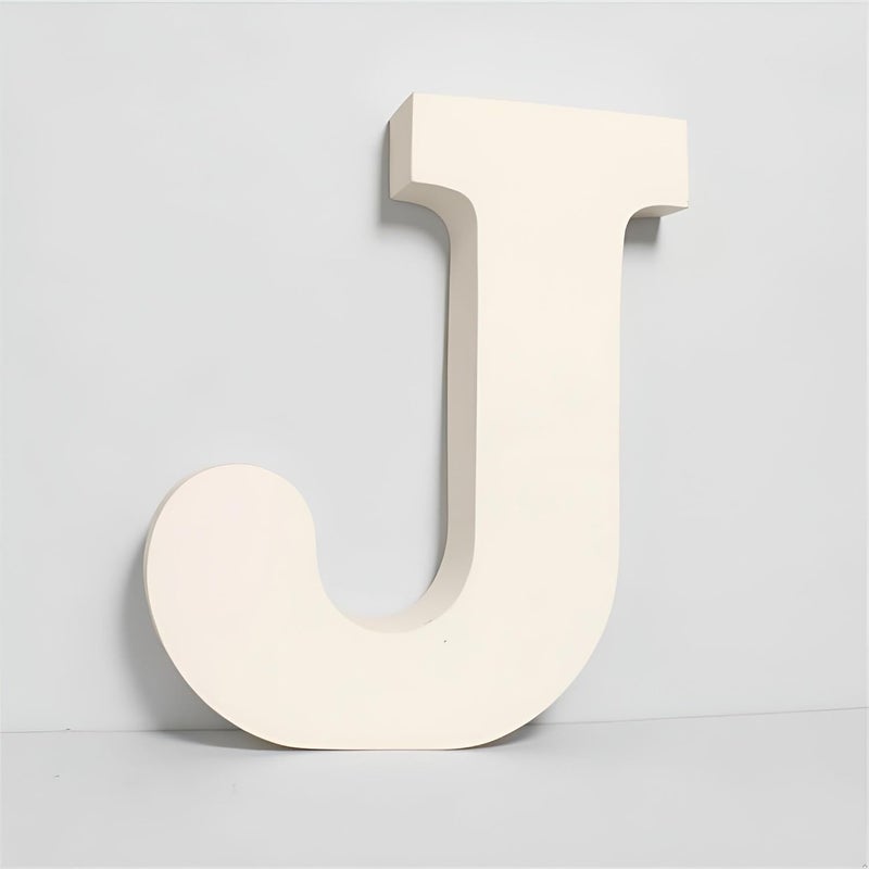 AKDAMA Wooden J Letter- English Upper Case Alphabets Cutouts for Art and Craft Work (J_White_15x2.5 cm) - Image 3