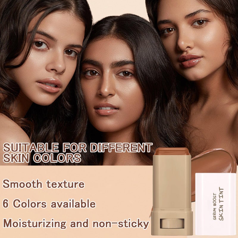 TIRDET Tinted Moisturizer Stick Serum for Boost Skin Tint, Multiuse Solid Tinted Moisturizing Foundation Stick, Natural Makeup, Solid Beauty Balm for Foundation and Contour Concealer - Image 4