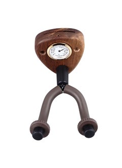 Thoraya Wall Mounted Guitar Hanger with Hygrometer Wood Anti Slip Multifunctional Guitar Hook for Violin Mandolin Bass Dark Color  - Image 4