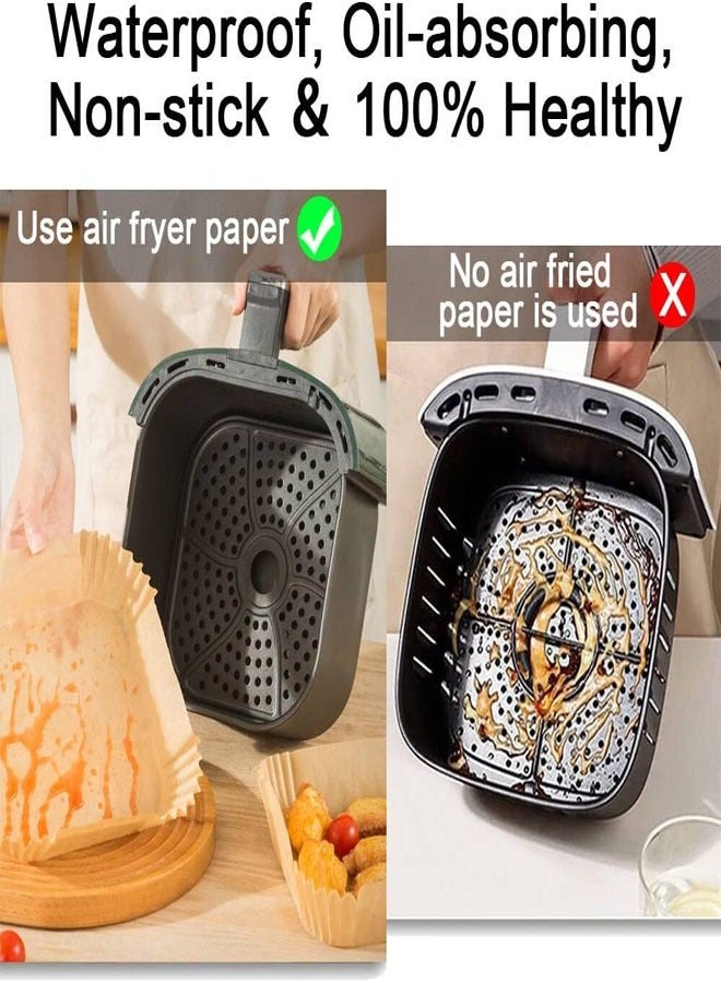 fashionhome 50 Pieces Paper Plate Set Non-Stick Oil-Proof Food Grade Air Fryer Disposable Natural Parchment Paper Plate for Air Fryer Paper Liner for Baking Roasting Microwave  - Image 5