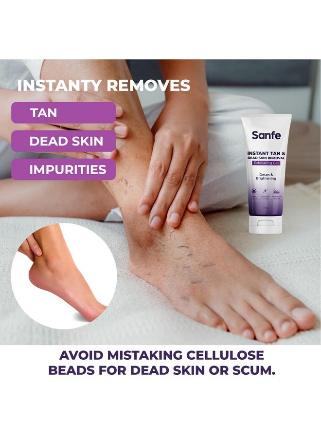 Sanfe - Instant Tan & Dead Skin Removal Exfoliating Gel | Visibly Removes Tan | Aha Exfoliation In Minutes | Smooth & Bright Skin | 100G - Image 1