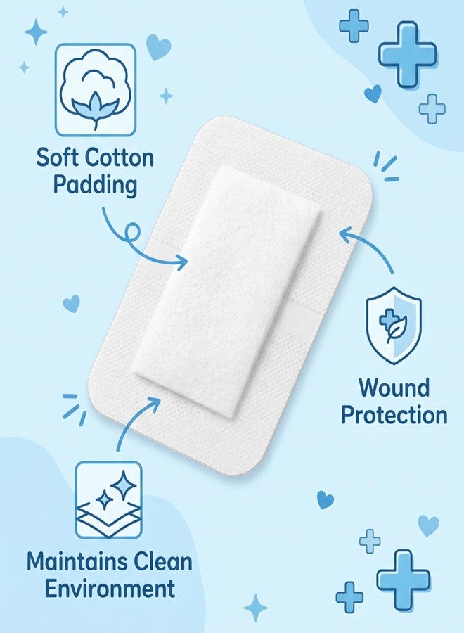 Vihaanta 24PCS Dressing Pad, Bed Sore Dressing for Daily Care, Soft Cotton Padded Cover, Pack of 24 Adhesive Bandages with Extra Padding, Gentle on Skin Dressings for Sensitive Areas - Image 4