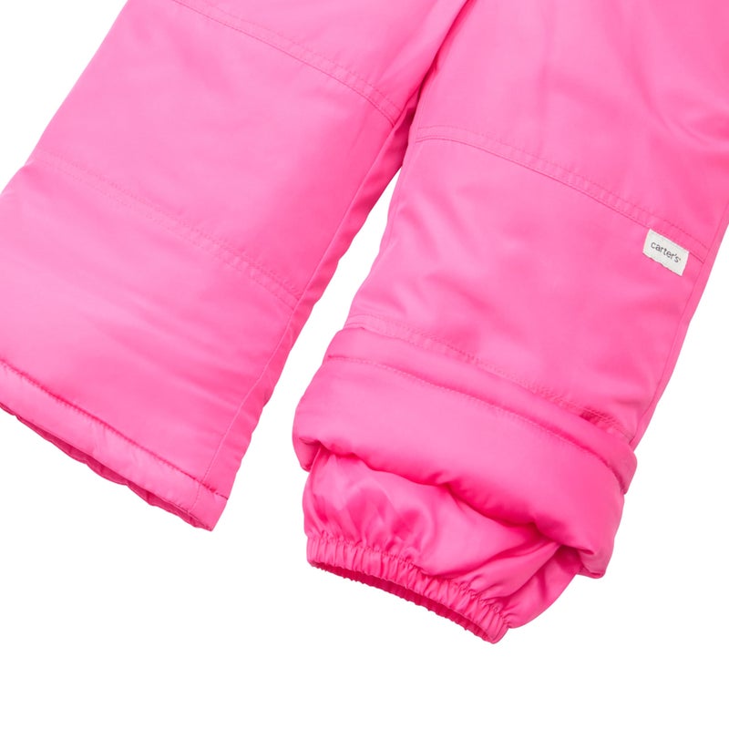 Carter's Unisex Kids Insulated Snow Bib Snow-ver-all Ski Pants, Fuchsia, 4T - Image 3
