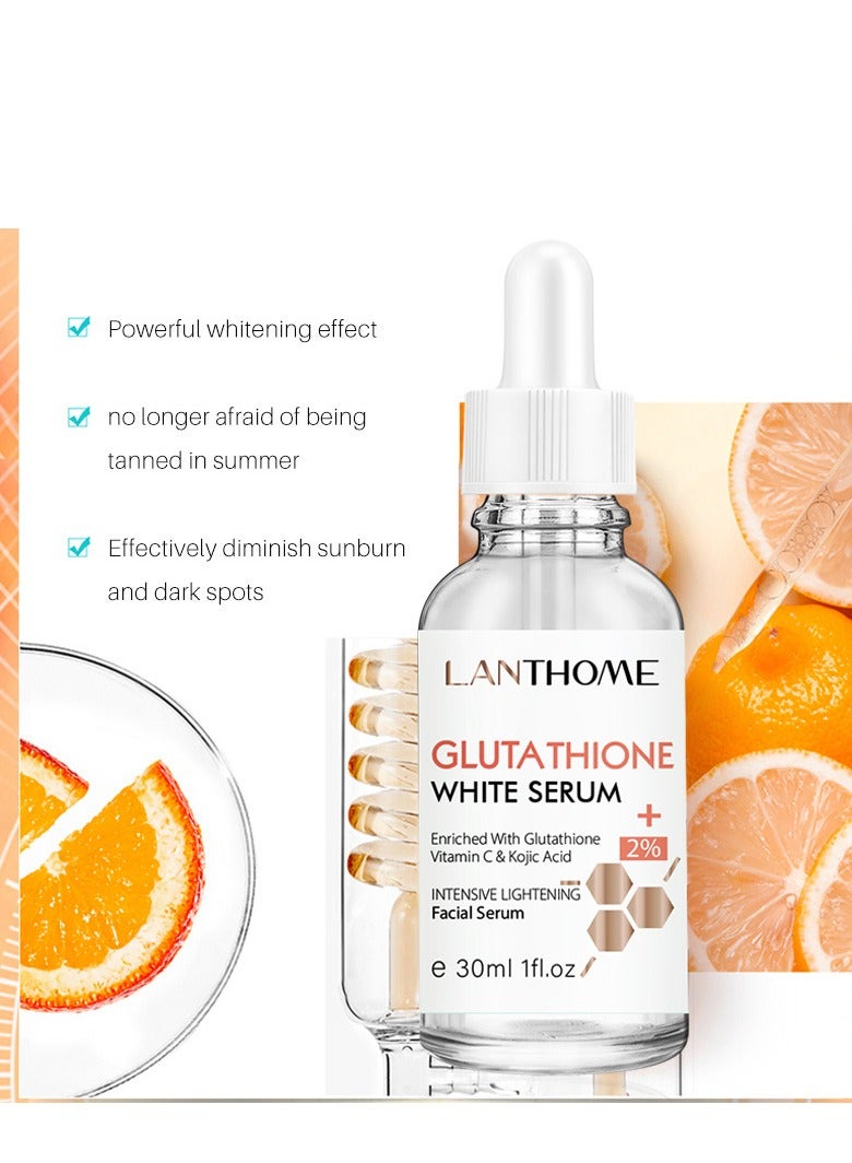لانثوم سيروم الجلوتاثيون + 2%، مدعم بالجلوتاثيون وفيتامين سي وحمض الكوجيك يقلل من ظهور بقع الشيخوخة، سيروم للوجه مرطب ومفتح للبشرة يقلل من الخطوط الدقيقة والتجاعيد، يشفي، يقلل من البقع الداكنة ويقلص المسام 30 مل - Image 4